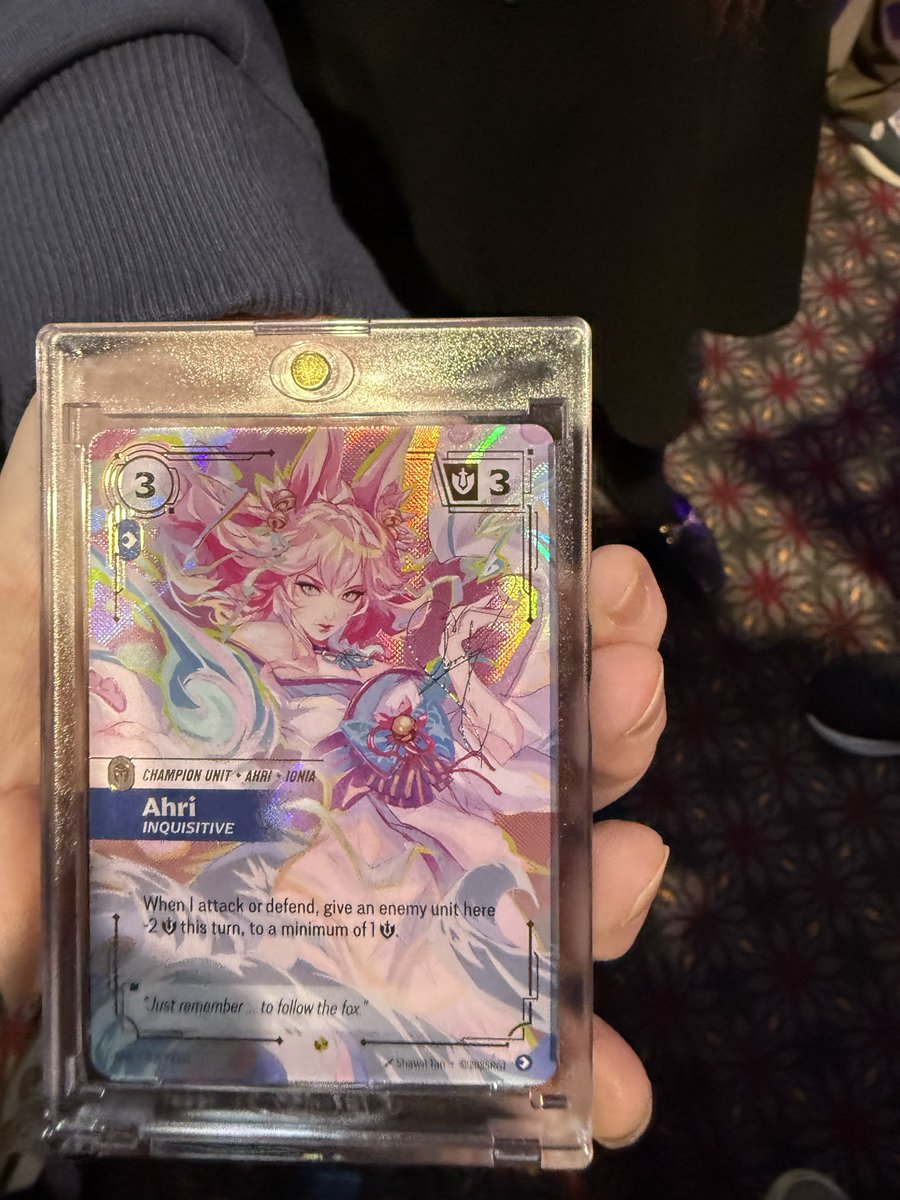 TCGplayer's tweet image. The #RBSpiritforged Overnumbered Ahri is so BEAUTIFUL IN PERSON!!!