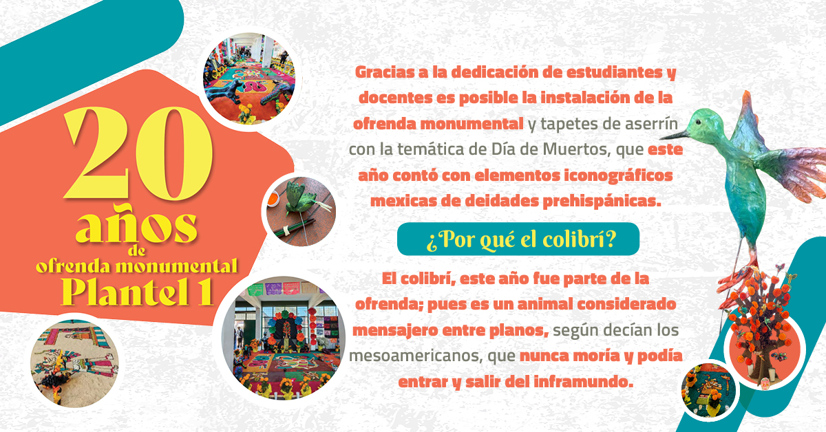 ConecteUAEMex's tweet image. Este 2025 la ofrenda monumental del Plantel “Lic. Adolfo López Mateos” cumplió 20 años siendo referente tanto para la comunidad universitaria como general conecteuaemex.jimdofree.com/edici%C3%B3n-2…
conecteuaemex.jimdofree.com/edici%C3%B3n-2…
#OfrendaMonumental
#prepa1
#20añosdehistoria