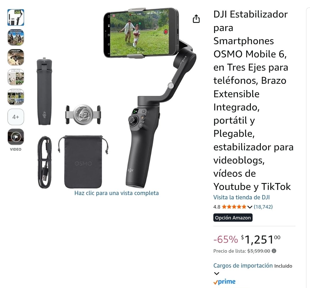 OfertasDeYanni's tweet image. Amazon: DJI Estabilizador para Smartphones OSMO Mobile 6, Brazo Extensible Integrado, portátil y Plegable - $1,251

amzn.to/49zcCbY

Vendido y enviado por Amazon USA.