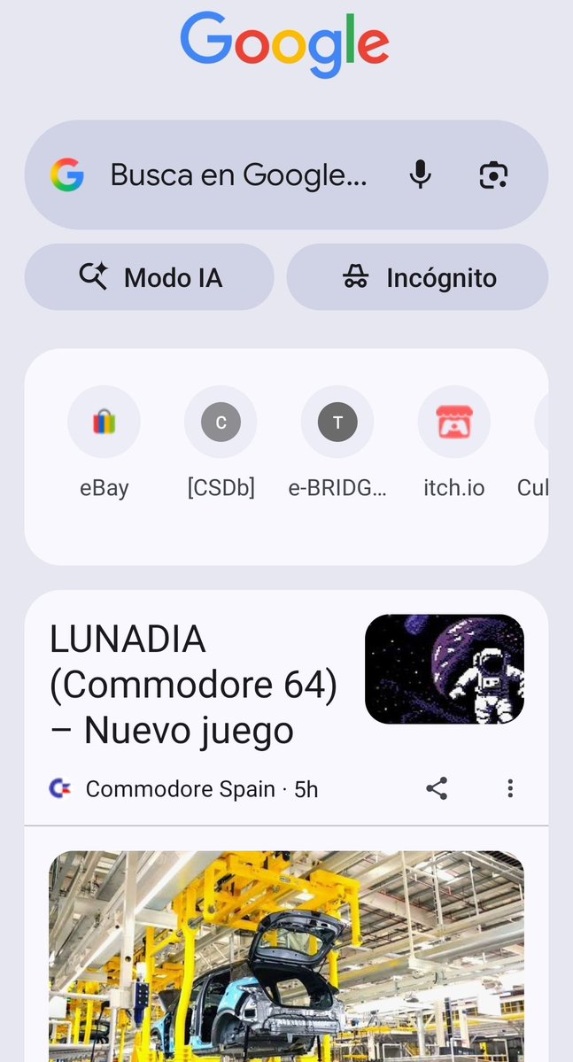 CommodoreSpain's tweet image. Esto no pasa todos los días. #Google recomendando nuestro #Lunadia . Supongo que será una consecuencia de nuestras búsqueda, pero mola que salga por aquí 😅☺️