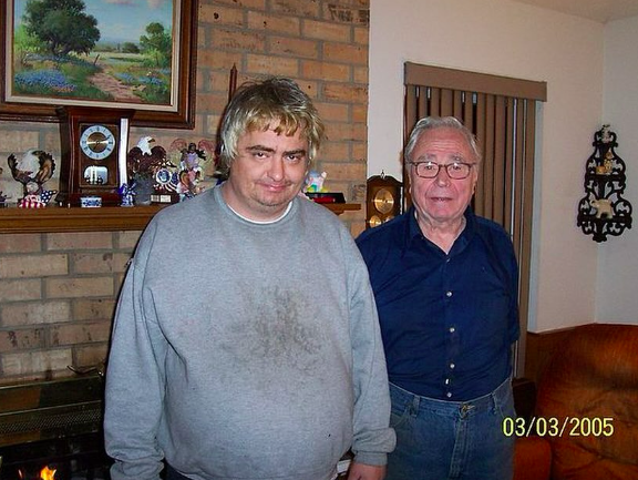 whybuddypregnan's tweet image. i really love this picture of daniel johnston and his father