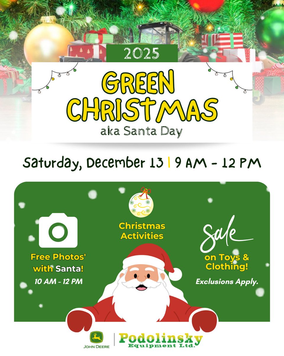 Our Green Christmas Event is back! Join us Saturday, December 13 from 9–12 for a morning of holiday fun. Enjoy FREE photos with Santa from 10–12, our annual toy sale, Christmas activities, and so much more. More details to come soon - we can't wait to see you there! 🎅💚