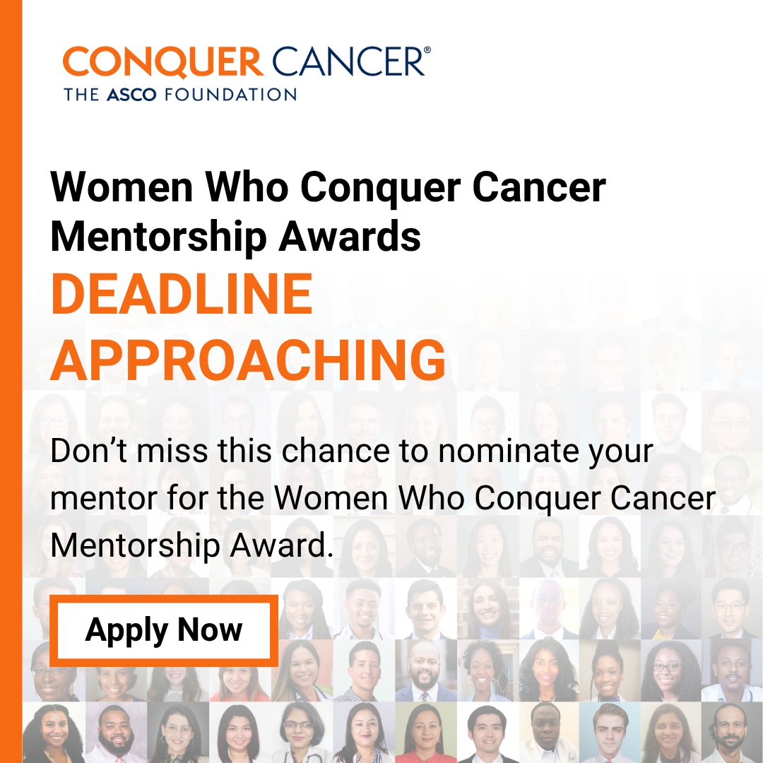 ASCO's tweet image. Tell us who inspires you! The @ConquerCancerFd Women Who Conquer Cancer Mentorship Award deadline is approaching. Recognize a woman leader who has made an outstanding commitment to mentoring. Nominate today! 

Due Dec 12th: brnw.ch/21wXIze