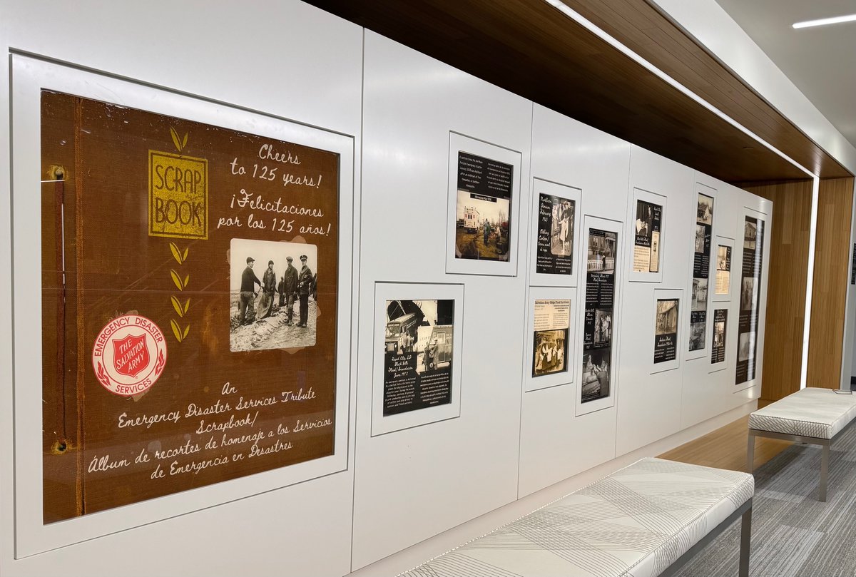 SalArmyMidwest's tweet photo. The Salvation Army Central Territory Museum put up new exhibits this week as a tribute to The Salvation Army Emergency Disaster Relief (EDS) on their 125th Anniversary. Here’s a glimpse of the few exhibits of their presence when disaster strikes. https://t.co/SVpxc8j5Hz