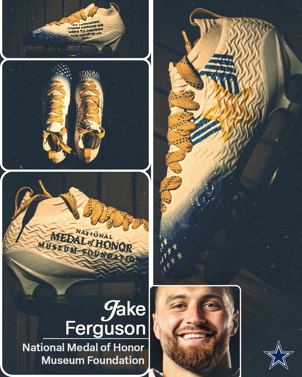 dallascowboys's tweet photo. Forward Fight 👊

The 'Boys are representing causes close to them with their cleats in Sunday's game. https://t.co/pT9g4SiniV