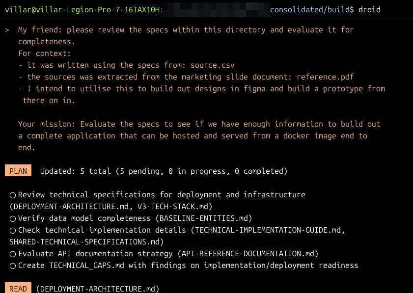 AriesTheCoder's tweet image. After a couple of days with it, locking in @FactoryAI + Gemini + @antigravity as my stack for the short term.

As a final test, once I finished running through all the specs, I still found some things in the docs that were not 100%. 

I grilled Gemini about it. Initially, it did…