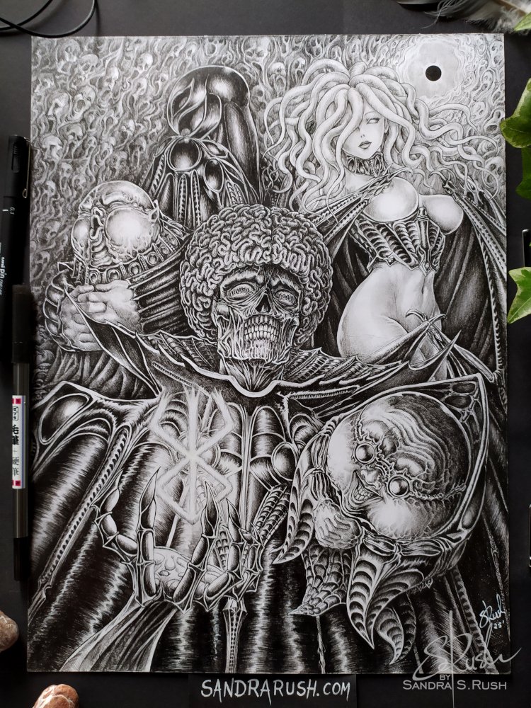 The God Hand are here!🔥 Prints and Original inkwork of my new Berserk piece are now available at SandraRush.com 💙
There's also a huge Black Friday Sale there, enjoy! ❤