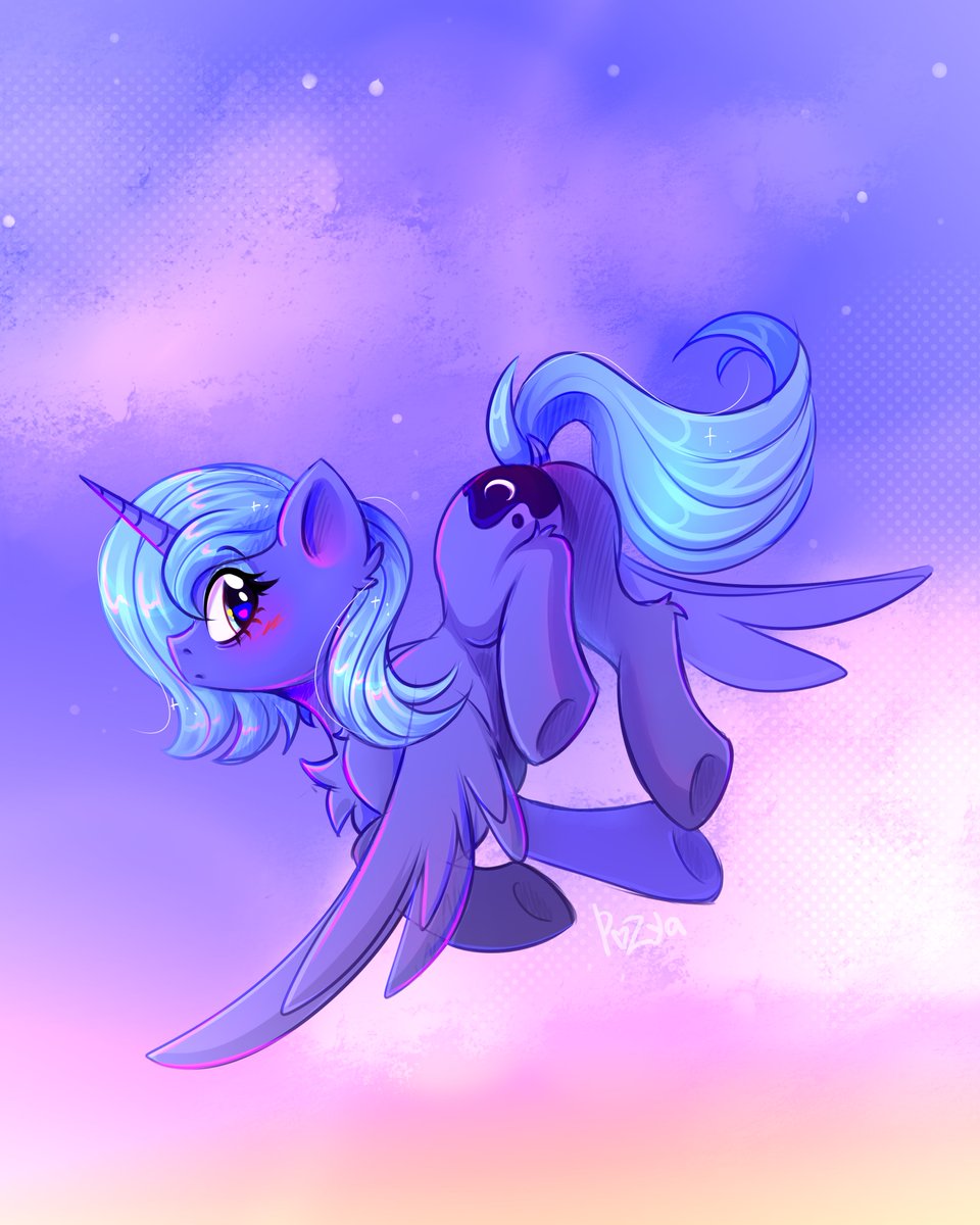 Pozya1007's tweet image. Evening flight with Luna💙🌙

#mlp #pony #art #mylittlepony