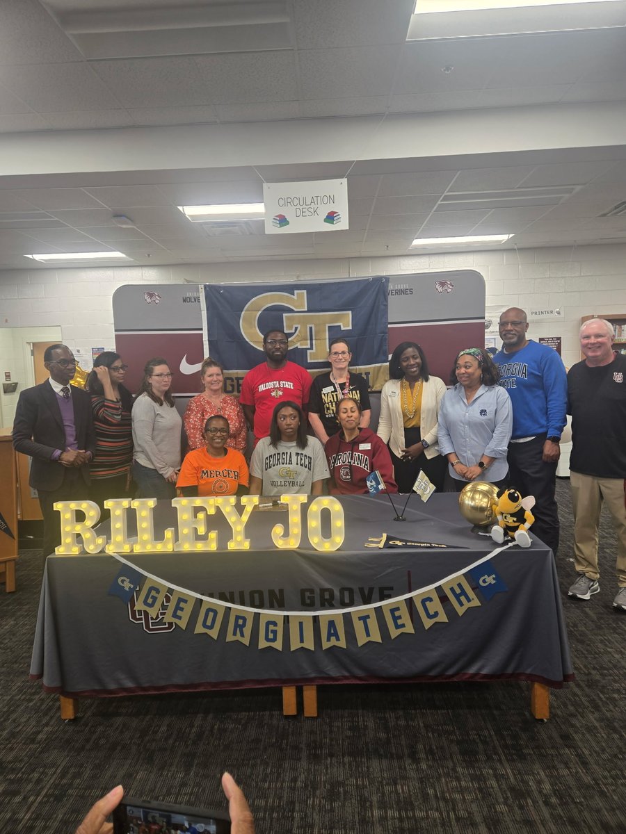 UGHS_Wolverines's tweet photo. ๐ Congratulations to Riley Bethea!
Riley has officially signed to play Volleyball at Georgia Tech! ๐๐
Weโre proud of her hard work and excited to see her shine as a Yellow Jacket! ๐๐ค
#winningforkids @UGHSprincipal @UnionGroveAD
#SigningDay #UGHSVolleyball https://t.co/MxrUY9oOAV