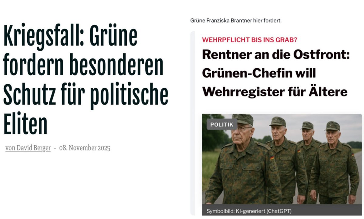 Der Offenbarungseid der GRÜNEN
Schutz für sich fordern, die Älteren aber an die Front.