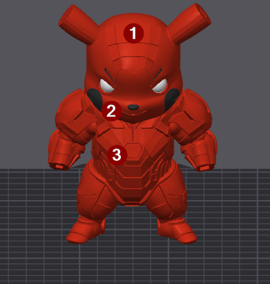 holczmannR's tweet photo. @BambulabGlobal 4. I am having problems with the top of the head (1). I can’t manage to cut this part out so I can print it red while keeping the face yellow.
The nose, cheeks, and eyebrows (2) will be printed in black directly in place. https://t.co/OLvRxJonRQ