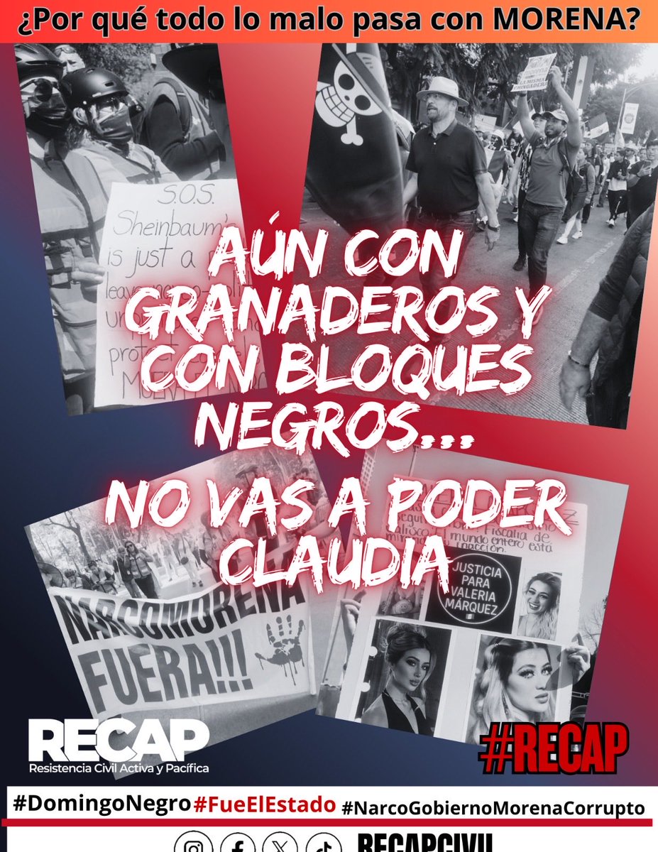 macomb_michigan's tweet photo. México se desangra por un gobierno corrupto y criminal, se sienten invencibles, oprimiendo y censurando voces críticas de jóvenes, pero con los narcos ni los tocan. #BastaYa
#NarcoGobiernoMorenaCorrupto #MarchaNacional #GenZ #MorenaRepresor
#LiberaciónALosPresosPolíticos
https://t.co/iXiSd8bjWD