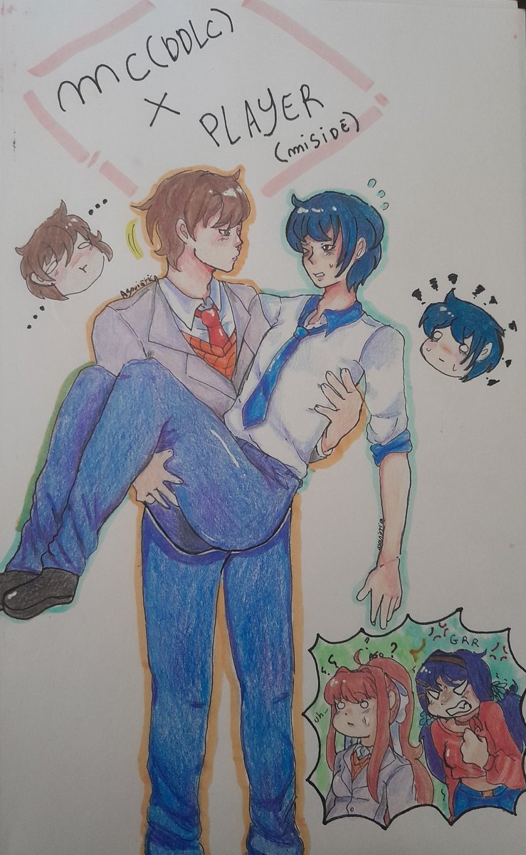 Wtf_Asovietica's tweet image. MC (ddlc) x Player (miside)