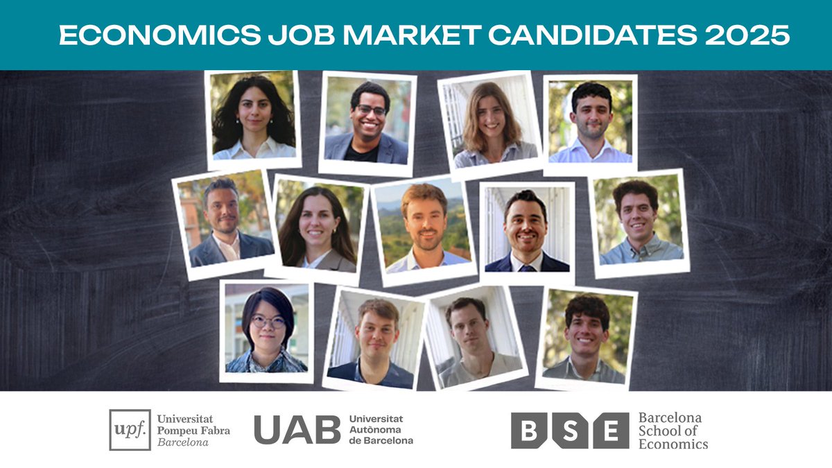Job market candidates thread!🧵

We'll be showcasing their research here over the next few days. All candidates are available for interviews, and we wish them every success!

Full list on BSE Focus: ow.ly/xcpM50Xw2Zk

#BSEResearch #EconJobMarket <a href="/IDEA_UAB/">IDEA Graduate Programme in Economics</a> #UPF