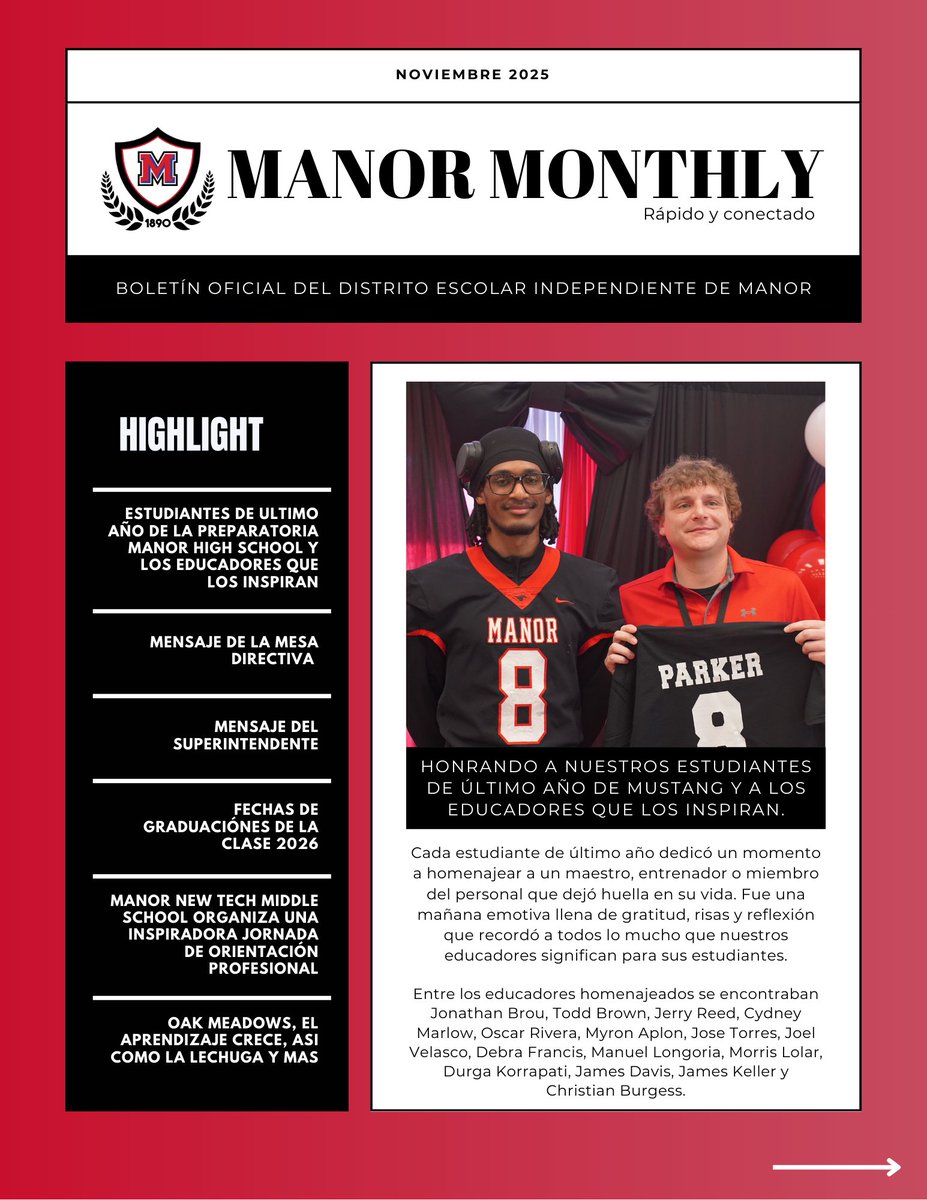 ManorISD's tweet image. ⏰Have three minutes? Stay connected with Your Monthly Snapshots of What’s Happening in Our District! The MISD Manor Monthly keeps the read Quick &amp;amp; Connected!✅🗞️
Click the link below to read the full issue now!👇
English:tinyurl.com/5yk9zj2d
Spanish:tinyurl.com/yeyxfren