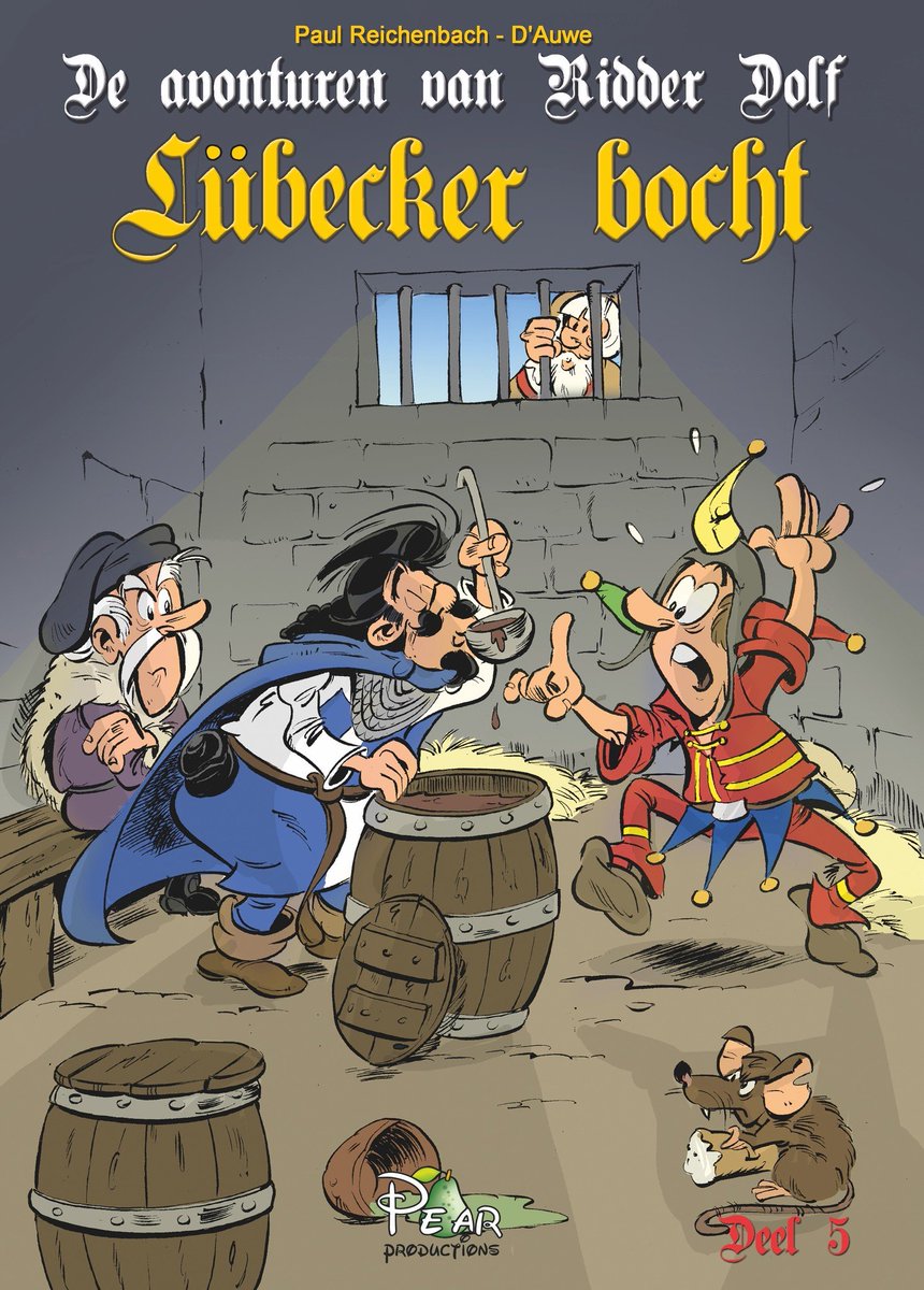 stripland_BENL's tweet photo. Lübecker Bocht, het vijfde avontuur van #RidderDolf, is verschenen. De bierbrouwen bedoelde het vast goed, maar plots zit Hanzestad Kampen midden in een oorlog met drie legers voor de poort. Nu te koop. #Pear #PaulReichenbach #DAuwe https://t.co/ozqmVqS5gM