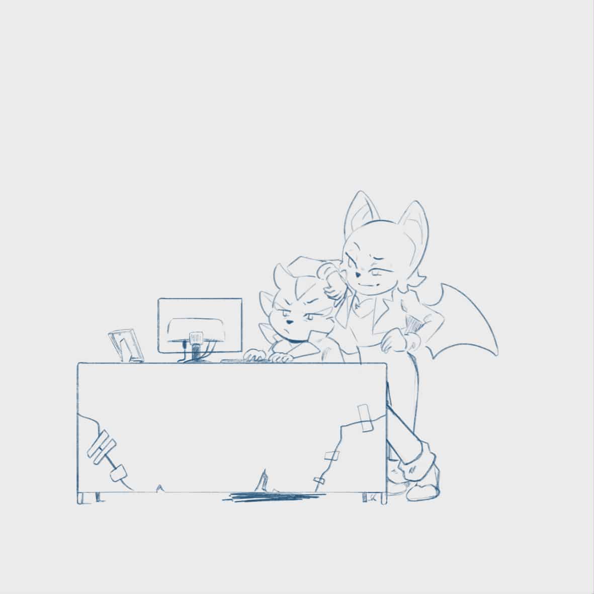 SklearSoul's tweet image. Hello, hello.
No, I'm not dead, just you know, moving house, attending weddings, conventions (Y/con) and more and more sewing. It will help me with my writing.
I hope I haven't lost my touch when it comes to drawing our favourite hedgehogs.

A regular day for shadow 1/