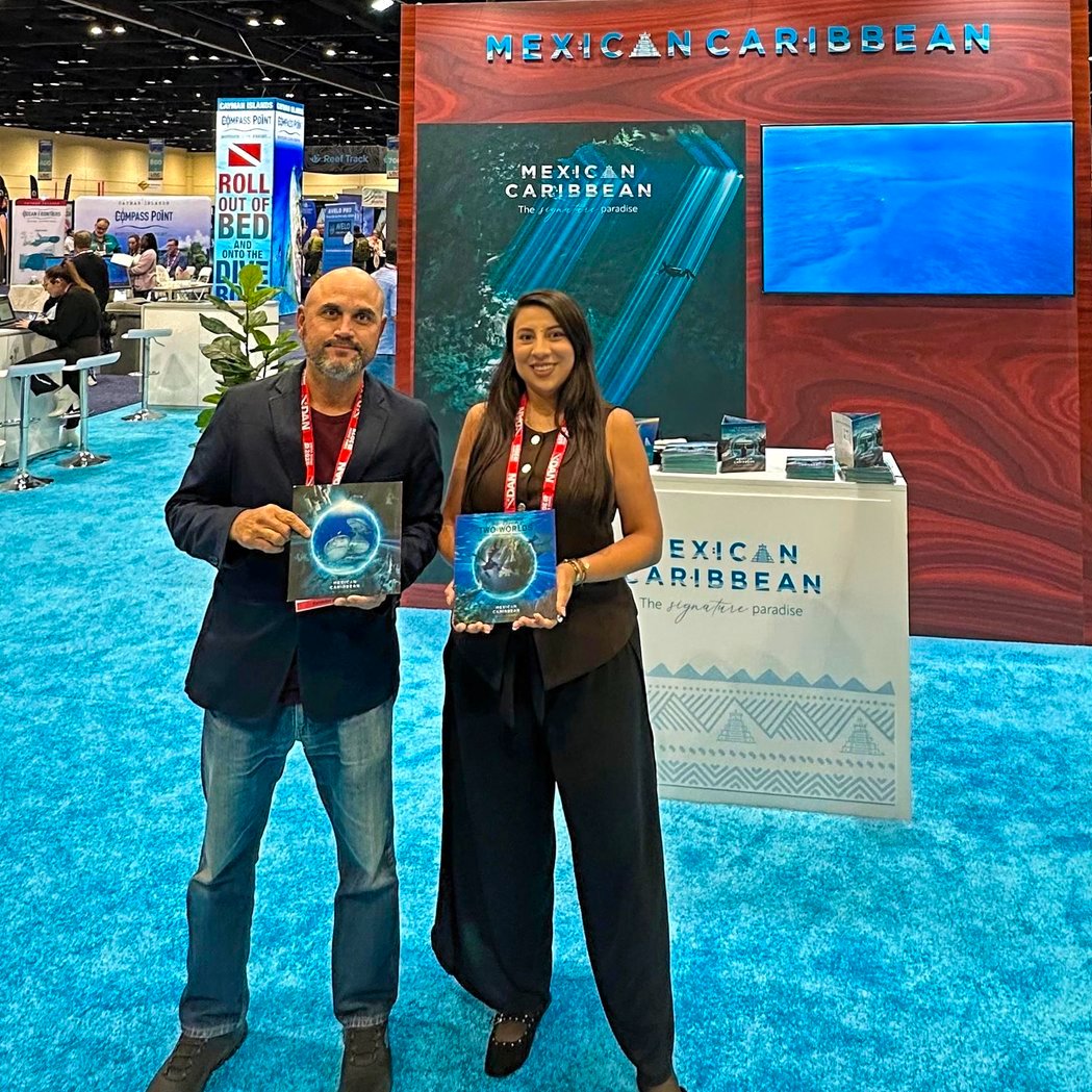 RevistaEliteqr's tweet photo. El Caribe Mexicano brilla en el DEMA Show 2025🌊✨
Con el liderazgo del CPTQ, el destino reafirma su poder global en turismo de buceo y experiencias subacuáticas.✨
#CaribeMexicano #DiveTourism #LuxuryTravel
@andresmtzr_ @CPTQROO
https://t.co/91V1tsSf0Q https://t.co/q6p4KR1oUX