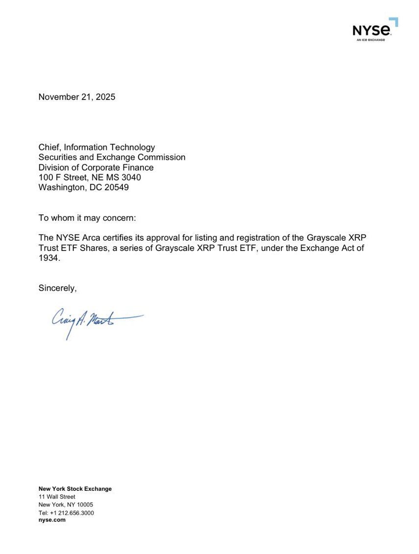 RippleXrpie's tweet image. 🚨BREAKING: NYSE ARCA has just approved the listing of the GrayScale #XRP Trust ETF!