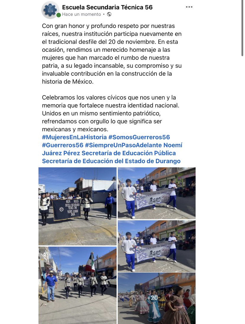 _RobledoJM's tweet image. Con orgullo y respeto por nuestras raíces, nuestra institución participa en el desfile del 20 de noviembre rindiendo homenaje a las mujeres que han forjado el rumbo de México. 🇲🇽💪
Su legado y compromiso fortalecen nuestra identidad nacional.
#MujeresEnLaHistoria