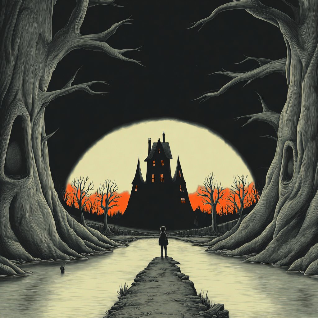 Folk‑horror engraving scenes