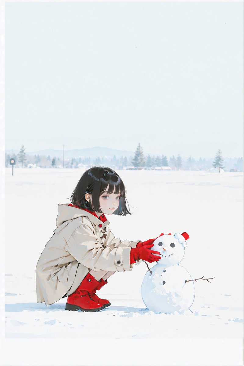 雪だるま作ろう～⛄ AIイラスト AIart