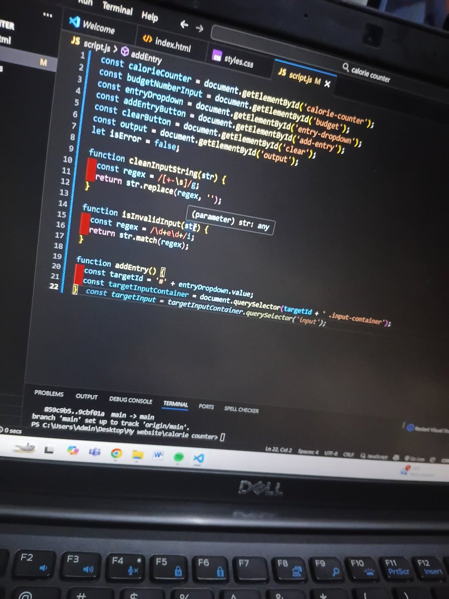 The_Webwhiz's tweet image. Day 66 of #100DaysOfCode 🚀 
Today, I decided to build a project after learning form validation yesterday. I&apos;ve started building a calorie counter to practice it..

#freecodecamp #JavaScript
