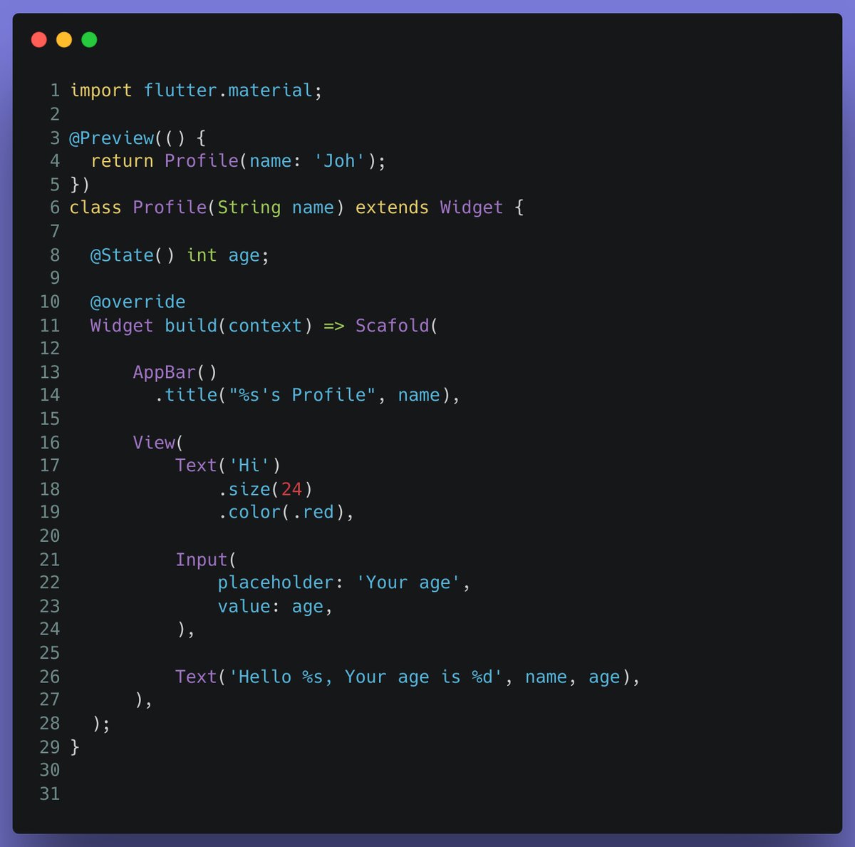 shiweidu's tweet image. This is how I dream of writing #FlutterDev in #DartDev language.

👻 I know some features are already on their way. What are your expectations?