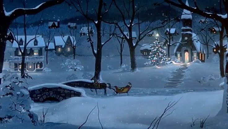 winter nights in old disney