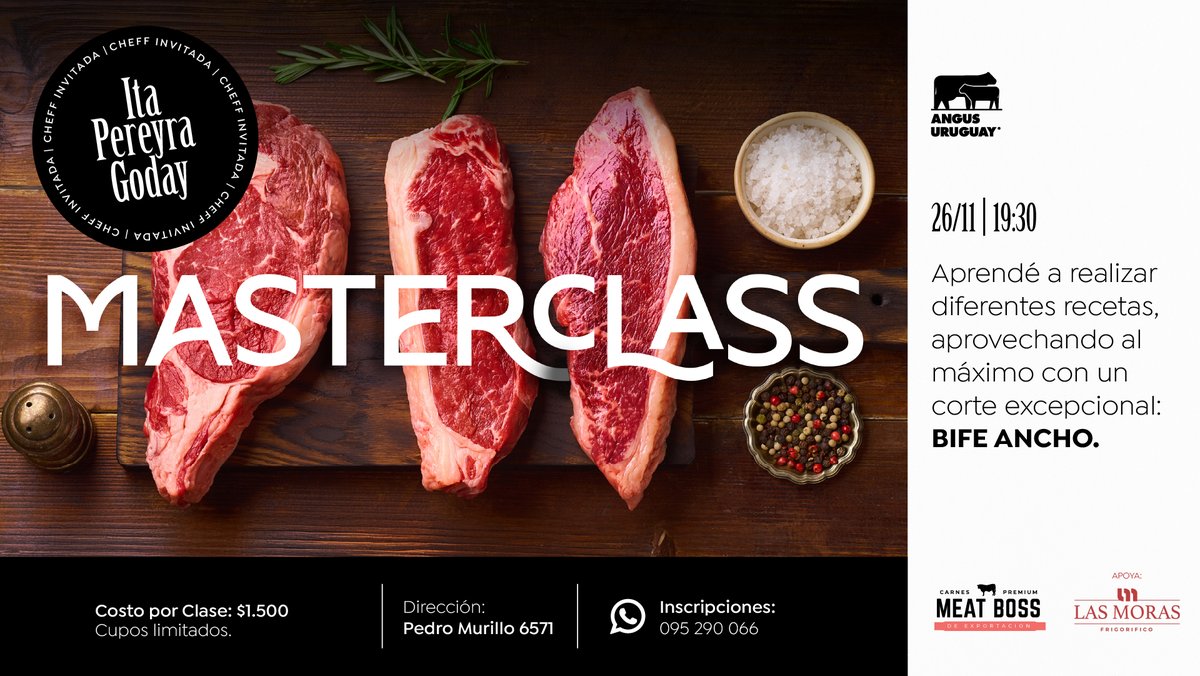 ¡Convertite en un Experto en Parrilla y Cortes Angus!
Te invitamos a participar  de 4 encuentros donde aprenderás a preparar diferentes cortes Angus: desde entradas y tapeos hasta platos principales y deliciosas ideas para la parrilla.