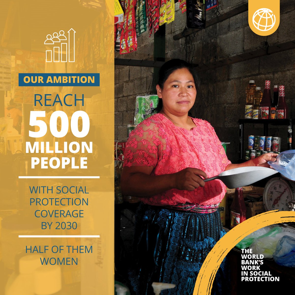 WBG_SPLabor's tweet image. Social protection is a lifeline that helps protect people against shocks today and build resilience and #HumanCapital to make the most of tomorrow.  

We aim to reach 500 million people, including 250 million women with #SocialProtection by 2030.

ℹ️ wrld.bg/tOt650XvPpA