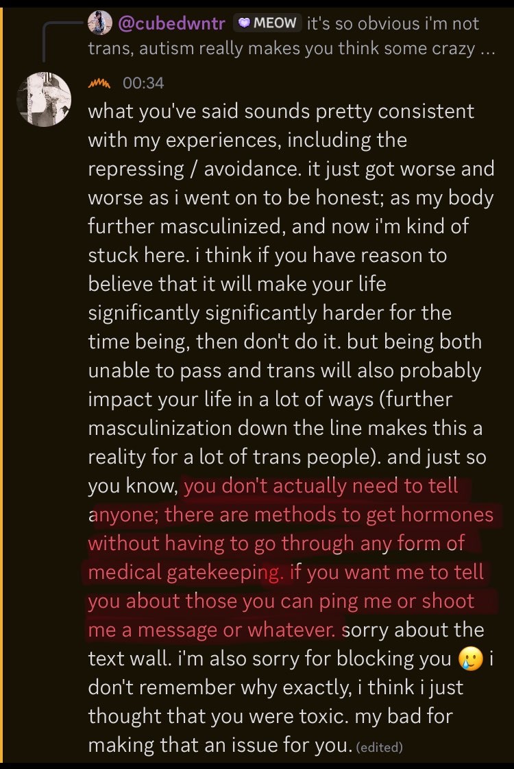 cubedwntrragain's tweet image. vyth, creator of Necrotic Majesty (former ILL top 1) and several other impossible levels and a noteable member of the ILL community encouraging min0rs to take HRT without telling anyone #geometrydash