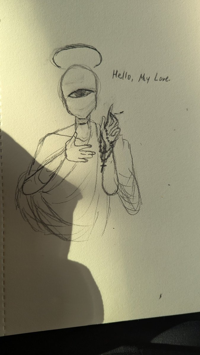 CarmivaHysteric's tweet image. bored and had this very particular idea of God from #graceroblox in my head being visualized.
Reference pic attached (from Ghost and Pal&apos;s MV of their song &quot;Honey, I&apos;m Home!&quot;)