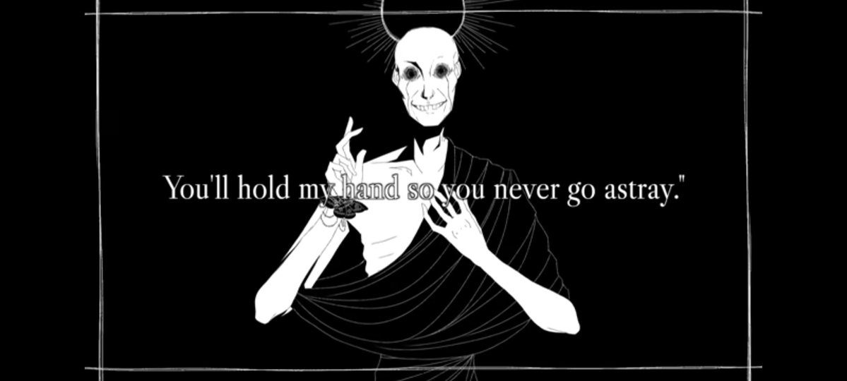 CarmivaHysteric's tweet image. bored and had this very particular idea of God from #graceroblox in my head being visualized.
Reference pic attached (from Ghost and Pal&apos;s MV of their song &quot;Honey, I&apos;m Home!&quot;)