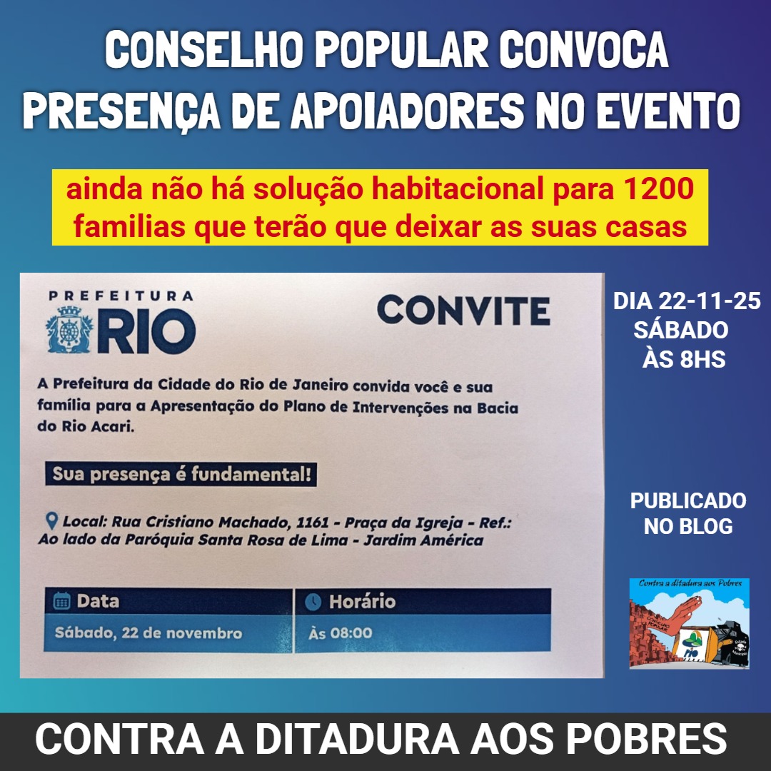 Apresentação do Plano de Intervenções na Bacia do Rio Acari Publicado em: blogconselhopopularrj.wordpress.com/2025/11/21/apr…