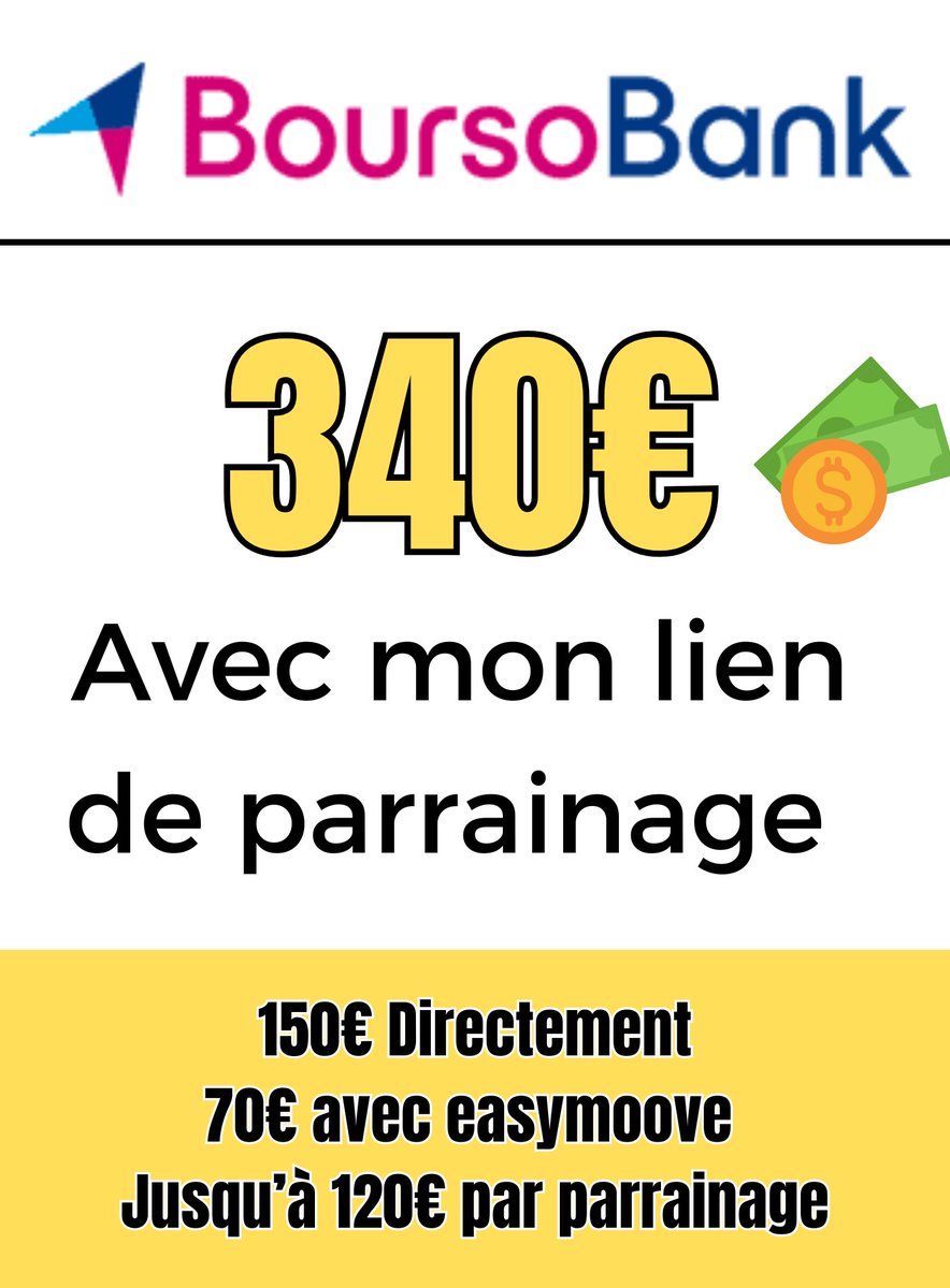 DamienD75179831's tweet image. Salut, si 340€ intéresse quelqu’un, code parrainage boursobank !!

Lien boursobank : bour.so/p/Qo3pqbTGuC2 

Code : MASA4457

OFFRE BOOSTEE 6 JOURS !!!!