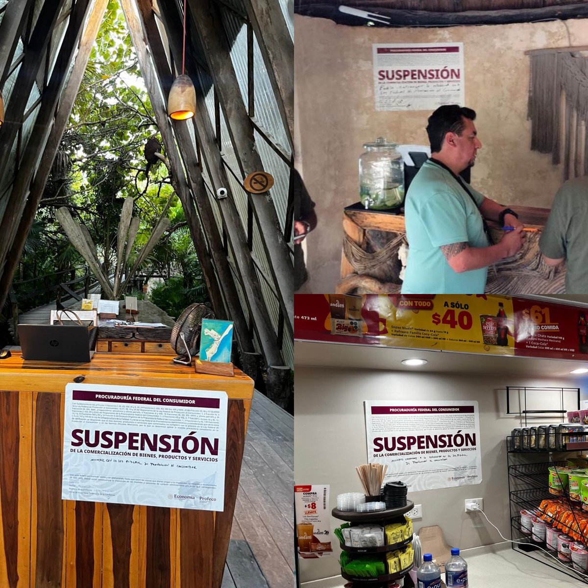 Comunicado de PROFECO: “La Profeco informa los resultados del operativo de verificación en Tulum, donde se detectaron precios excesivos en hoteles y servicios turísticos, así como diferencias significativas entre establecimientos del centro y de Parque Jaguar.

Se colocaron