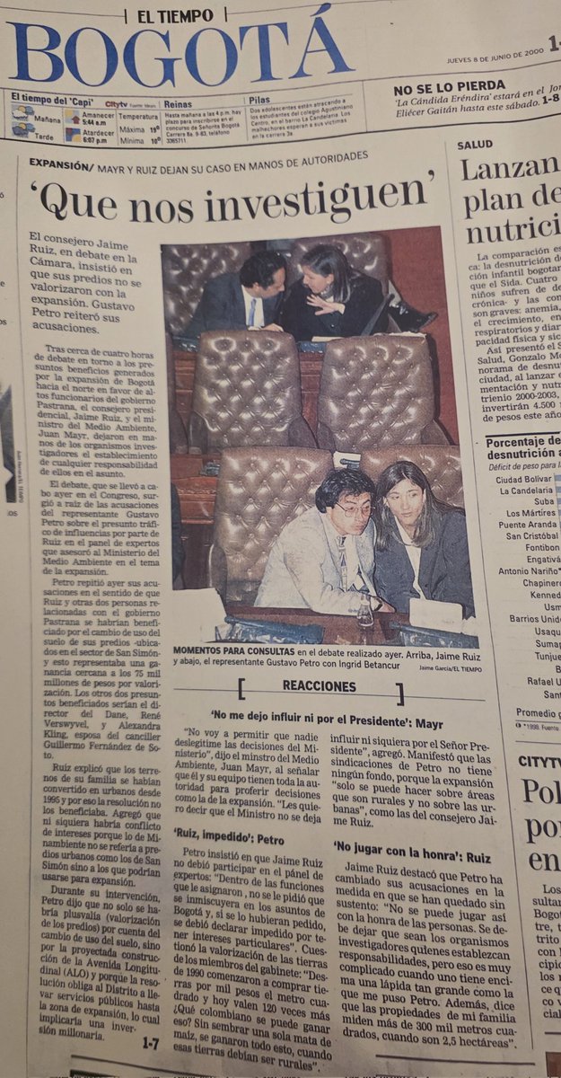 petrogustavo's tweet image. El mayor volteo de tierras de Colombia, encabezado por Andrés Pastrana,.elmpresidente de la república; Angel Gaitán Mahecha, el paramilitar; Jaime Ruiz Llanos, el consejero y orquestador; Daniel Verzawuel, el planificador; Mazuera Kling y Puyana de Pastrana; las beneficiarias…