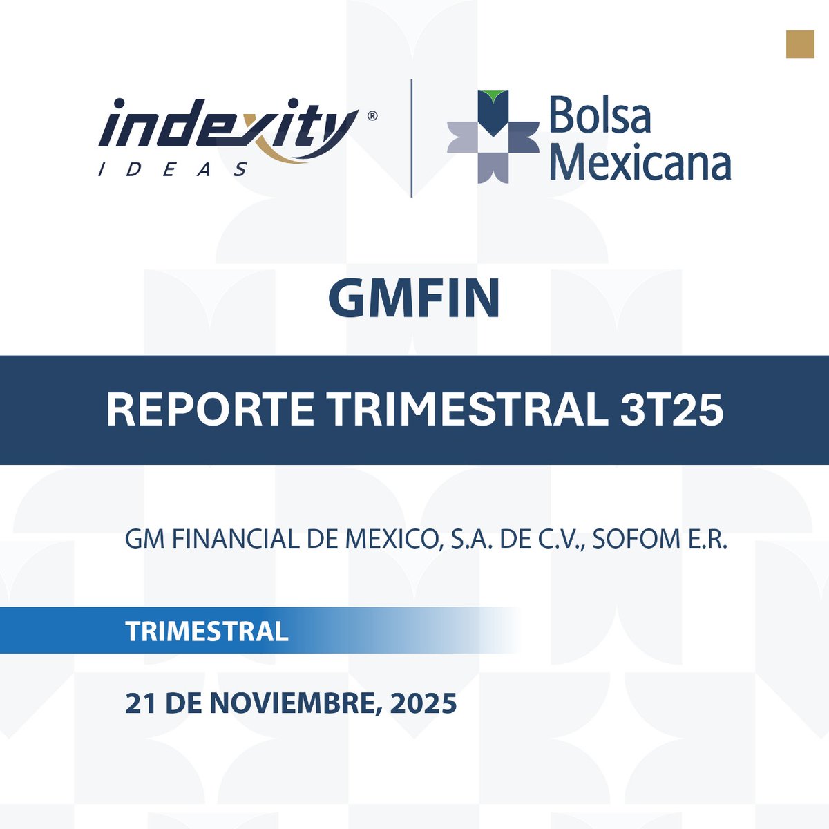 IndexityIdeas's tweet image. GMFIN Reporte Trimestral 3T25: indexity.info/GMFIN21nov

#Trimestral #GMFinancial #SOFOM #México #Inversionista indexity.mx