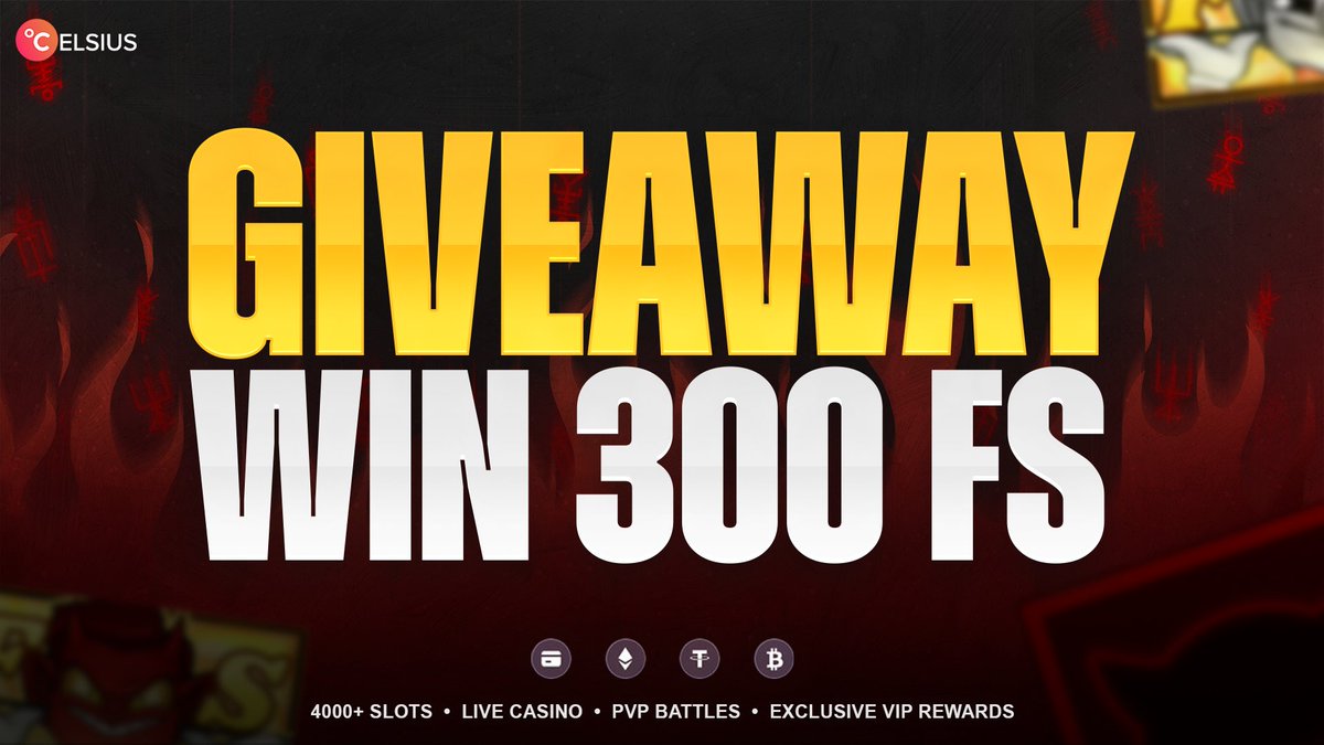 celsiuscasino's tweet photo. 😍Giveaway - Win 300 FS 🎰
(50 FS x 6 users)

Conditions:
✅Follow us
❤️Like &amp; Repost this post
✍️Leave a comment with your Celsius username

Play with Celsius https://t.co/pihkz4xLmN
Good Luck! https://t.co/E1Ucmu4R2s