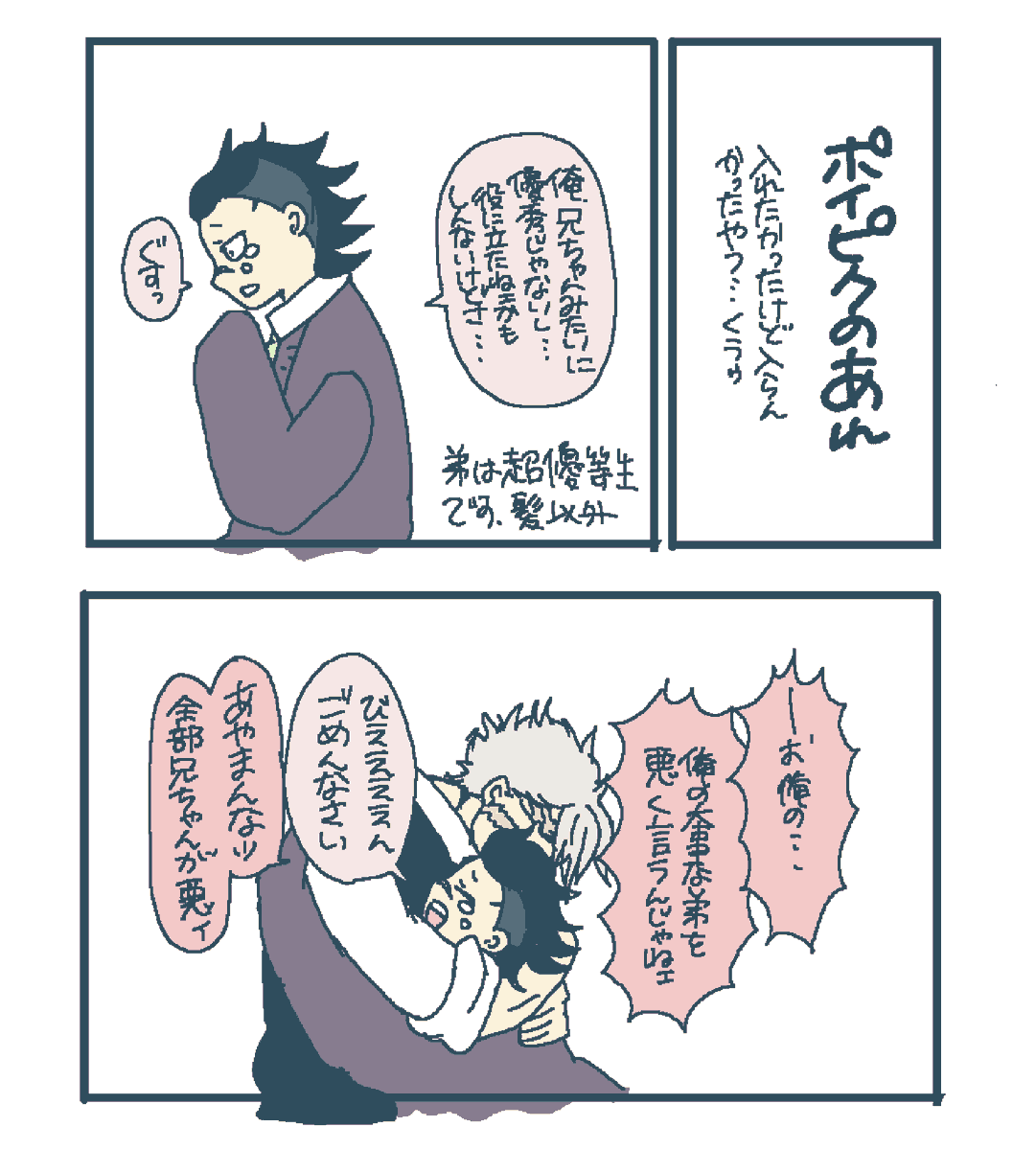 セリフが多すぎて手書きの限界があります。 