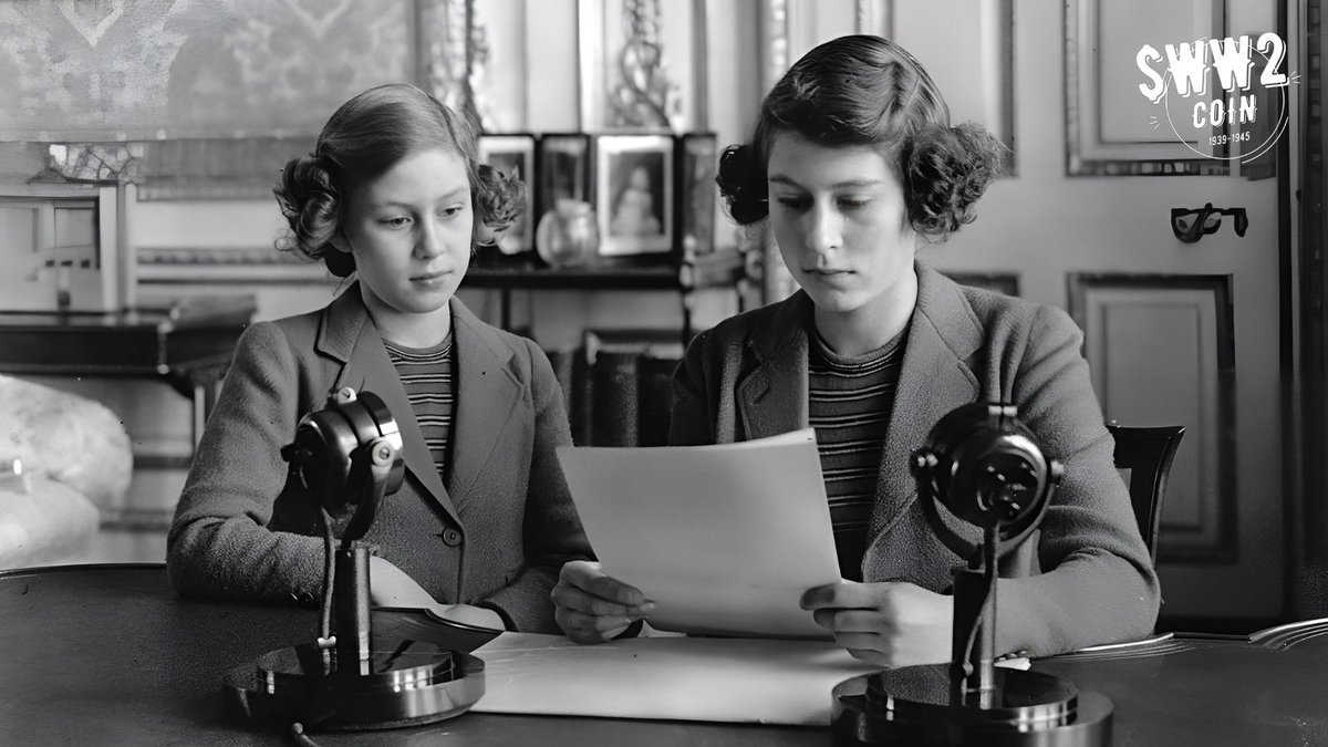 WW2coin's tweet image. #WW2 #OTD October 13th, 1940. Princess Elizabeth delivers her first public speech during the BBC&apos;s &quot;Children&apos;s Hour&quot;. Just 14 years old, she addresses the children of the British Commonwealth who had been evacuated from their homes offering a message of hope and courage.
