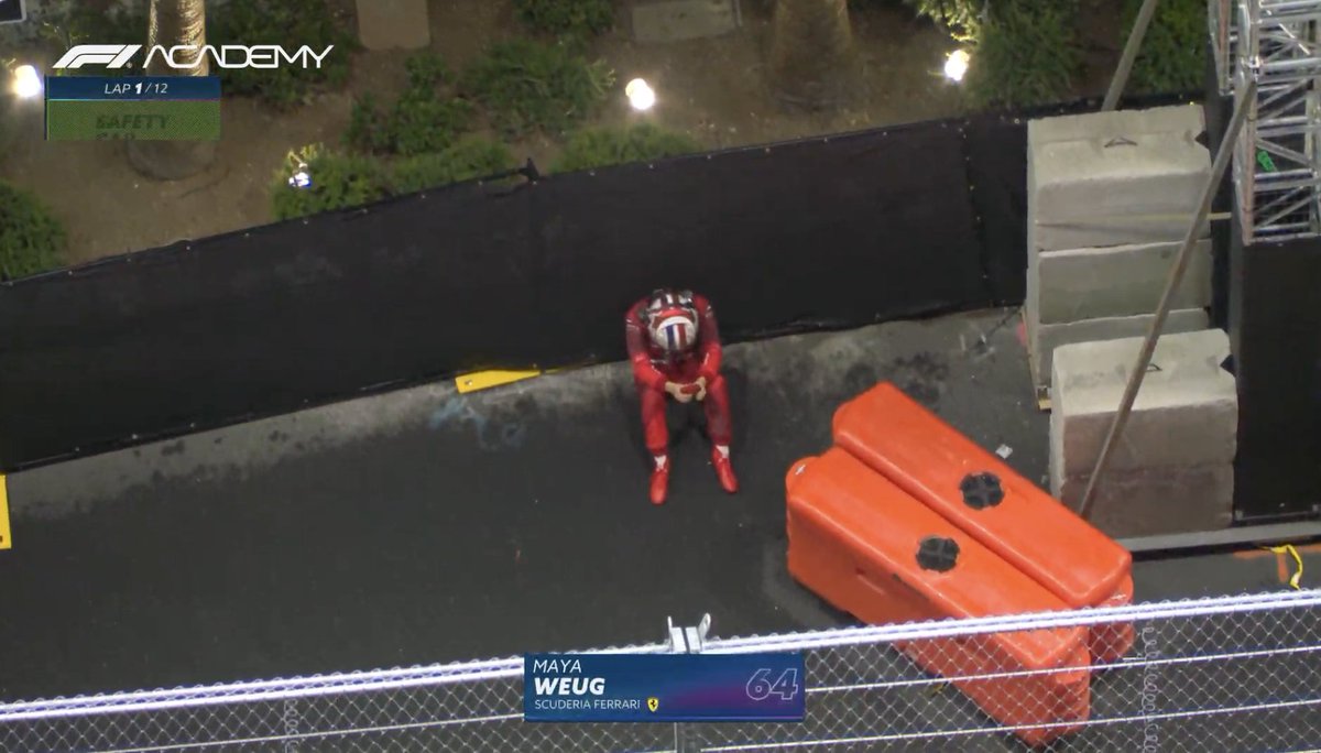 f1academy's tweet image. HEARTBREAK for Maya Weug 💔 

#F1Academy #LasVegasGP