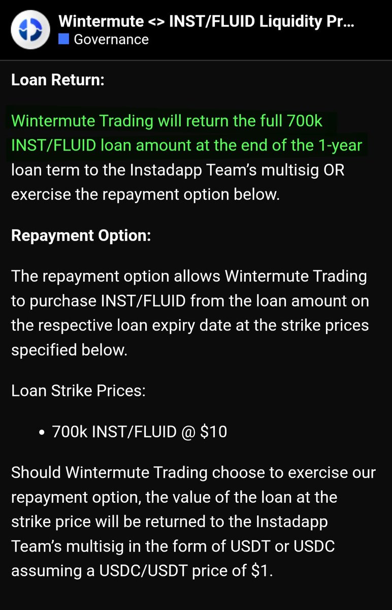 Why $FLUID pumped +50% in the last hour?

• Wintermute bought $500k+ onchain
• MM Loan expiry date is close

So they're buying back the tokens they dumped earlier this year to pay off the loan at a discount...

(They got the tokens at $10 per $FLUID and now they’re buying them