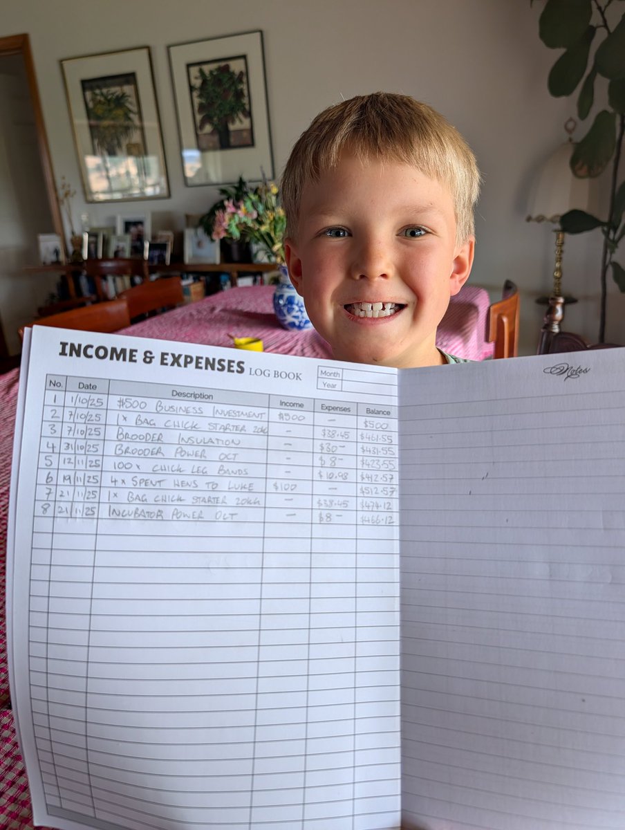 JakeWolki's tweet image. I bought Otto an Income &amp;amp; Expense ledger so that he can track his cashflow and understand basic business concepts  and make better business decisions.

It&apos;s easy for a young guy to get excited and buy every new bird under the sun, but seeing his expenses and balance written down…