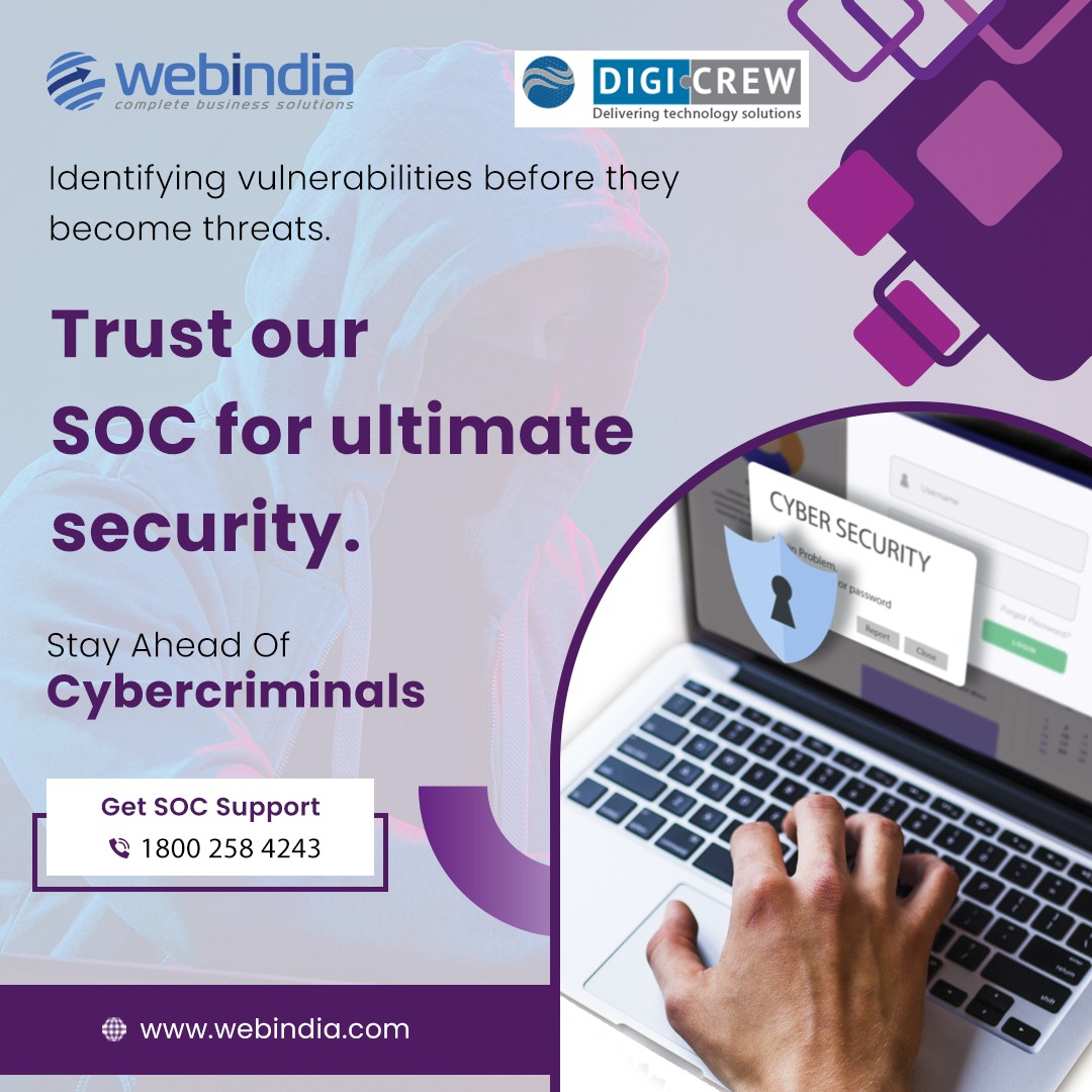 webindiaservice's tweet image. Our SOC at Webindia specializes in proactive threat detection and vulnerability management. We help you stay one step ahead of cybercriminals and ensure your systems are secure.
#managedsecurityoperations #SecurityOperations #webindia #digicrew