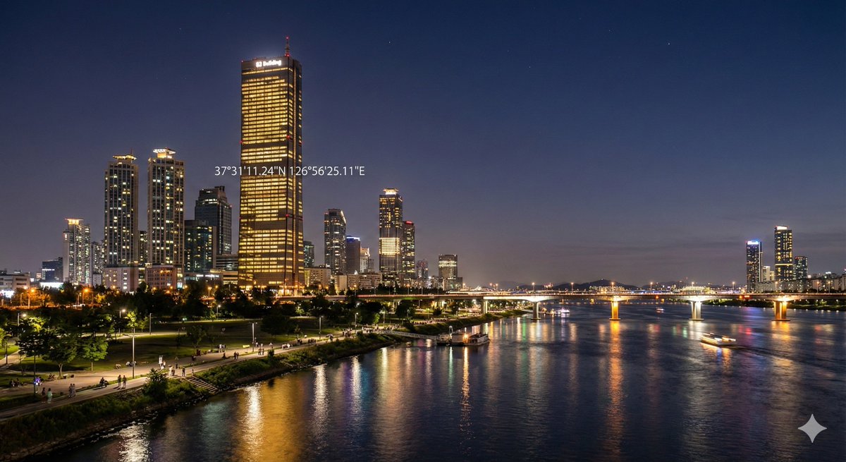 seti_park's tweet image. Nano Banana Pro에 경도와 위도를 입력하면 해당 위치의 풍경을 그려주는 기능이 있는 것을 알고 계셨나요? 

구글 맵스를 통해 지구 내의 위치들을 파악하고, 스트리트 맵 데이터나 사람들이 유튜브나 SNS 등에 업로드하는 자료들 등을 통해, 경도와 위도 만으로 “지구의 지리”를 정확하게 파악할 수…