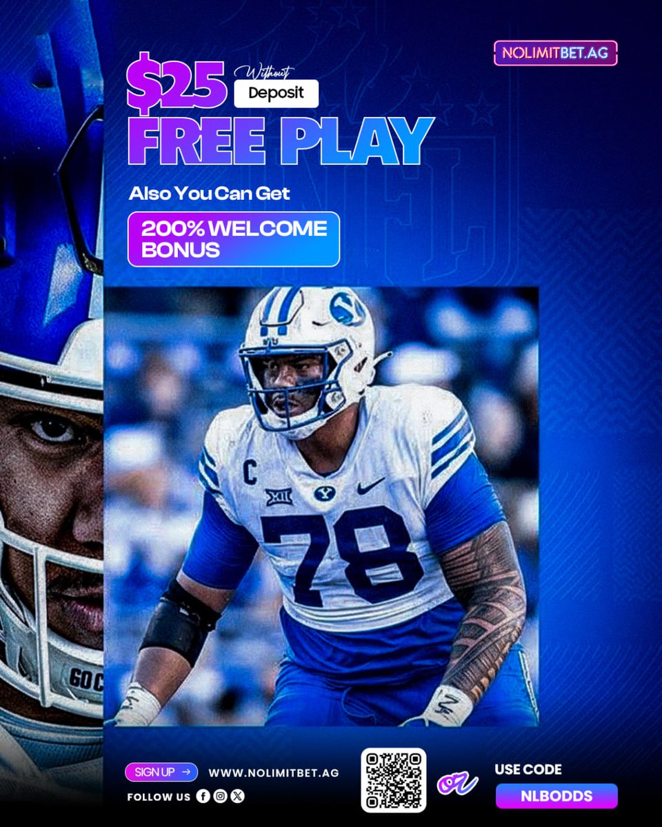ConvertOdds's tweet image. Grab your $25 Free Play with no deposit required! 🔥
Plus unlock a 200% Welcome Bonus to boost your action from the start.
Start playing and start winning today!
👉 nolimitbet.ag/?aff=NLBODDS

#FreePlayBonus #NoDepositBonus #WelcomeBonus #SportsBetting #NFLPromo #BetSmart…