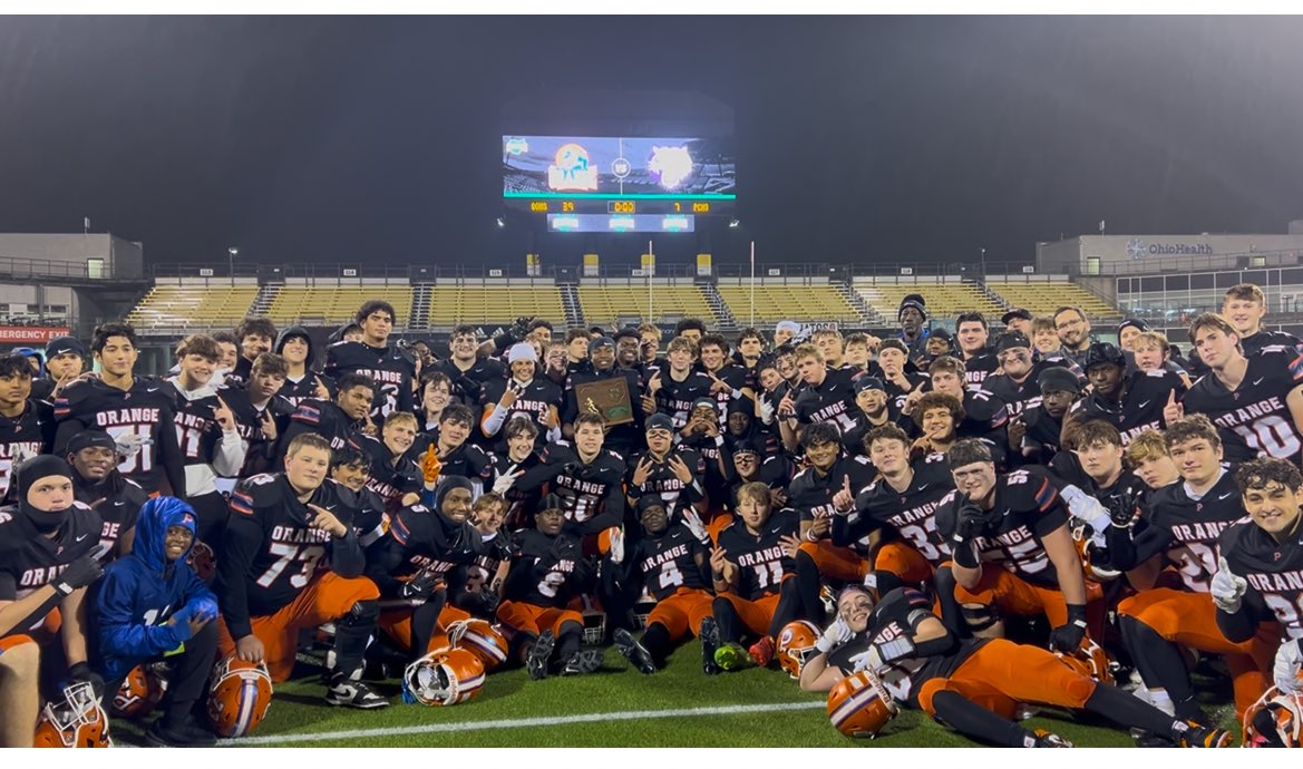 OrangeHS_AD's tweet image. 🏈| FINAL 

Orange- 39
Pick Central- 7

WE ARE HEADED TO STATES FOR THE FIRST TIME IN SCHOOL HISTORY!!