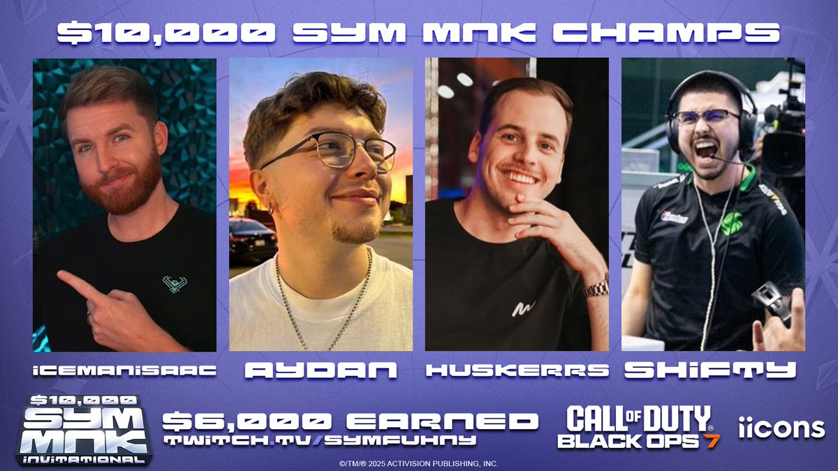 aydan's tweet image. $10,000 @Symfuhny M&amp;amp;K Only S&amp;amp;D Invitational #CHAMPS w/ @IceManIsaac, @HusKerrs &amp;amp; @ShiftyTV_  ($6,000)🏆

Thanks to @iiconsgg for hosting such a fun tournament 🫶